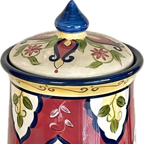 Pier 1 Vintage Hand Painted πππππππ‘π Earthenware Jar - Picture 2 of 8